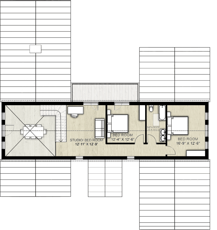 Truoba Class 216 house plan, secon floor house floor plan