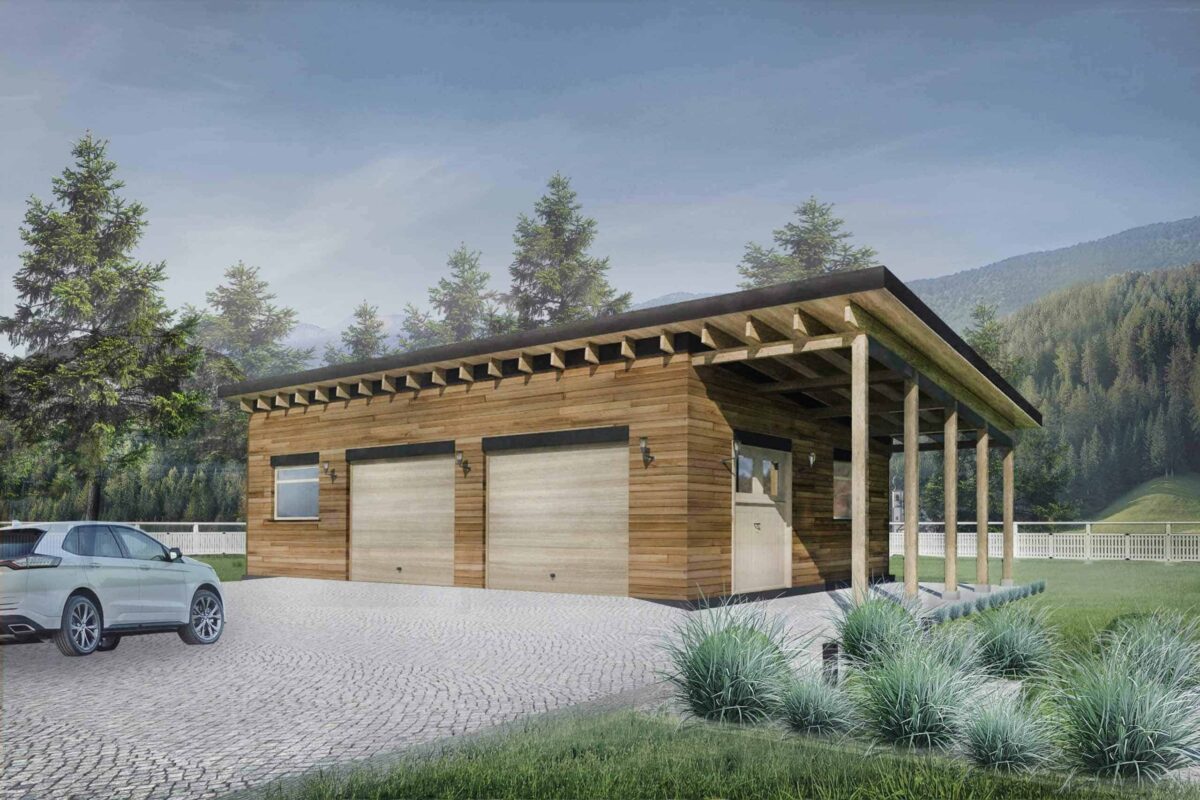 Truoba detached garage plans facade