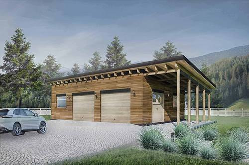Truoba detached garage plans facade