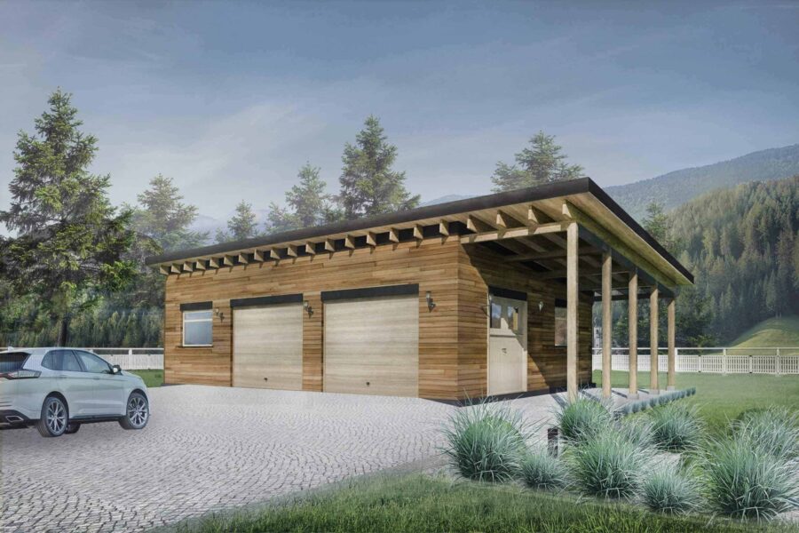 Truoba detached garage plans facade