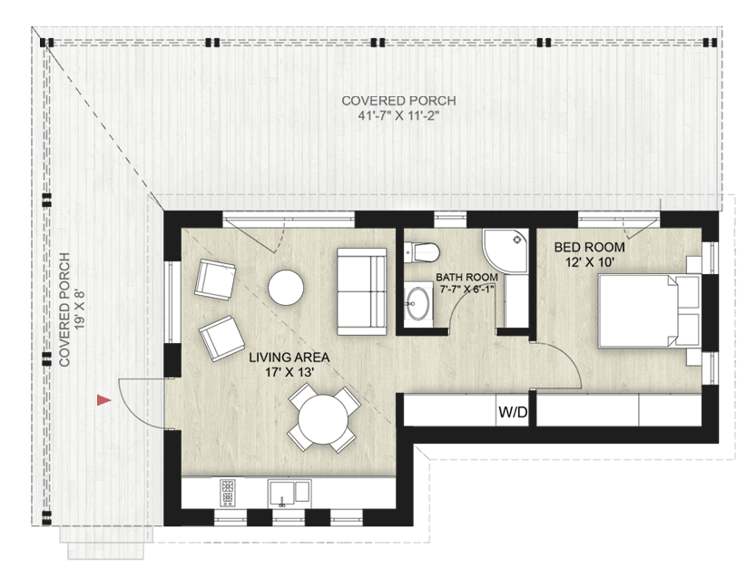 1 bedroom house plan