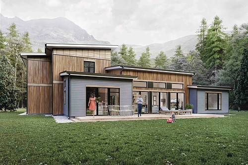 2500 sq ft house plan rear elevation Truoba 118