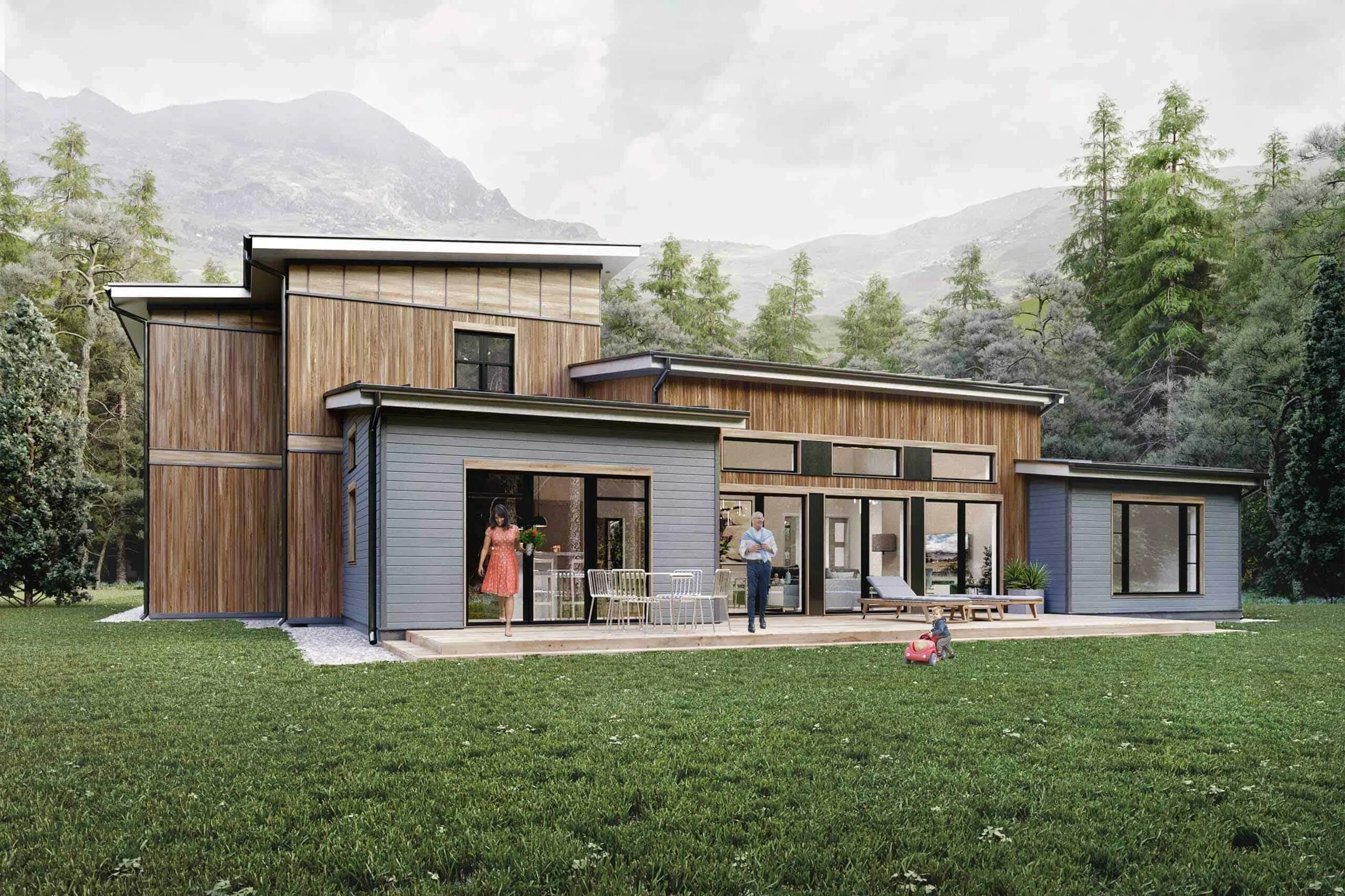 Truoba 118 rear exterior elevation 2500 sq ft house plan rear elevation Truoba 118