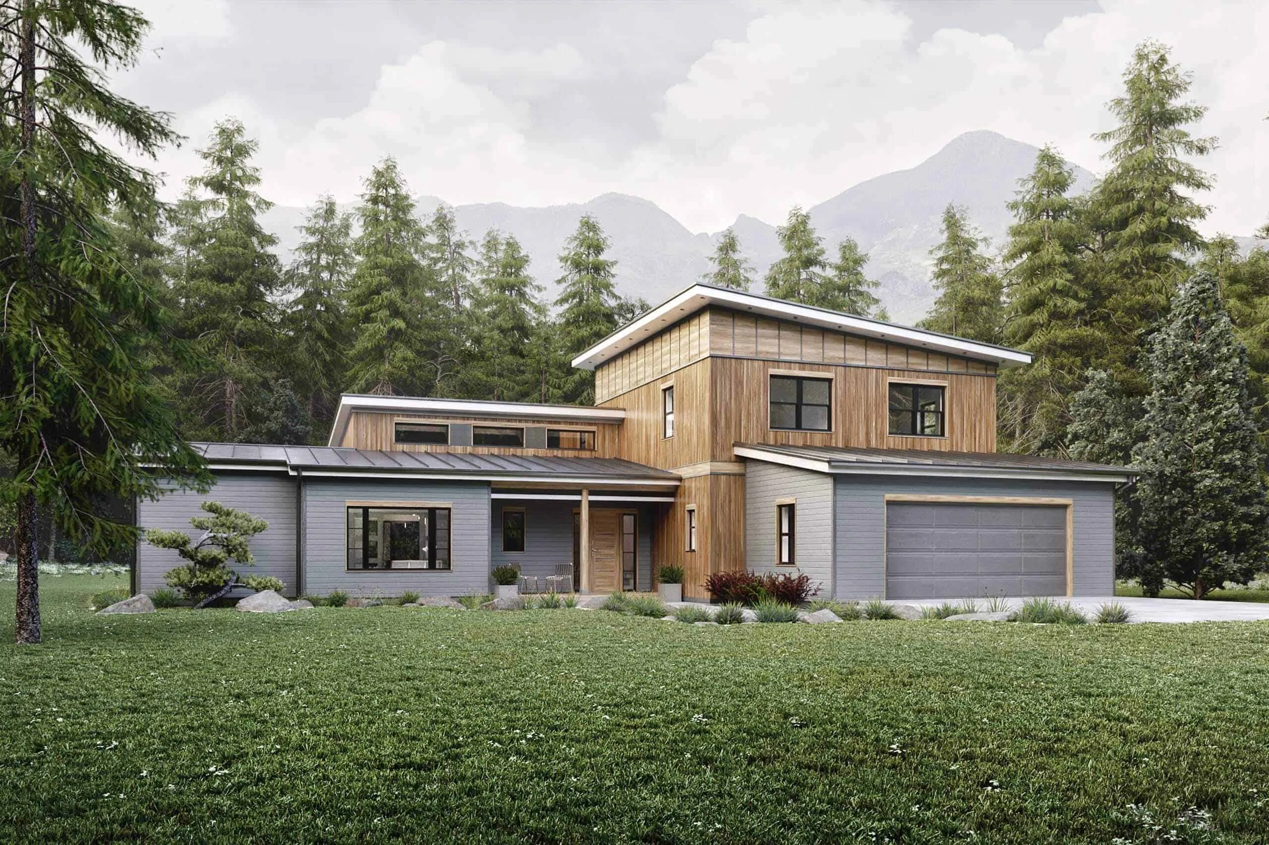 Truoba 118 front exterior elevation Truoba 118 house plan exterior