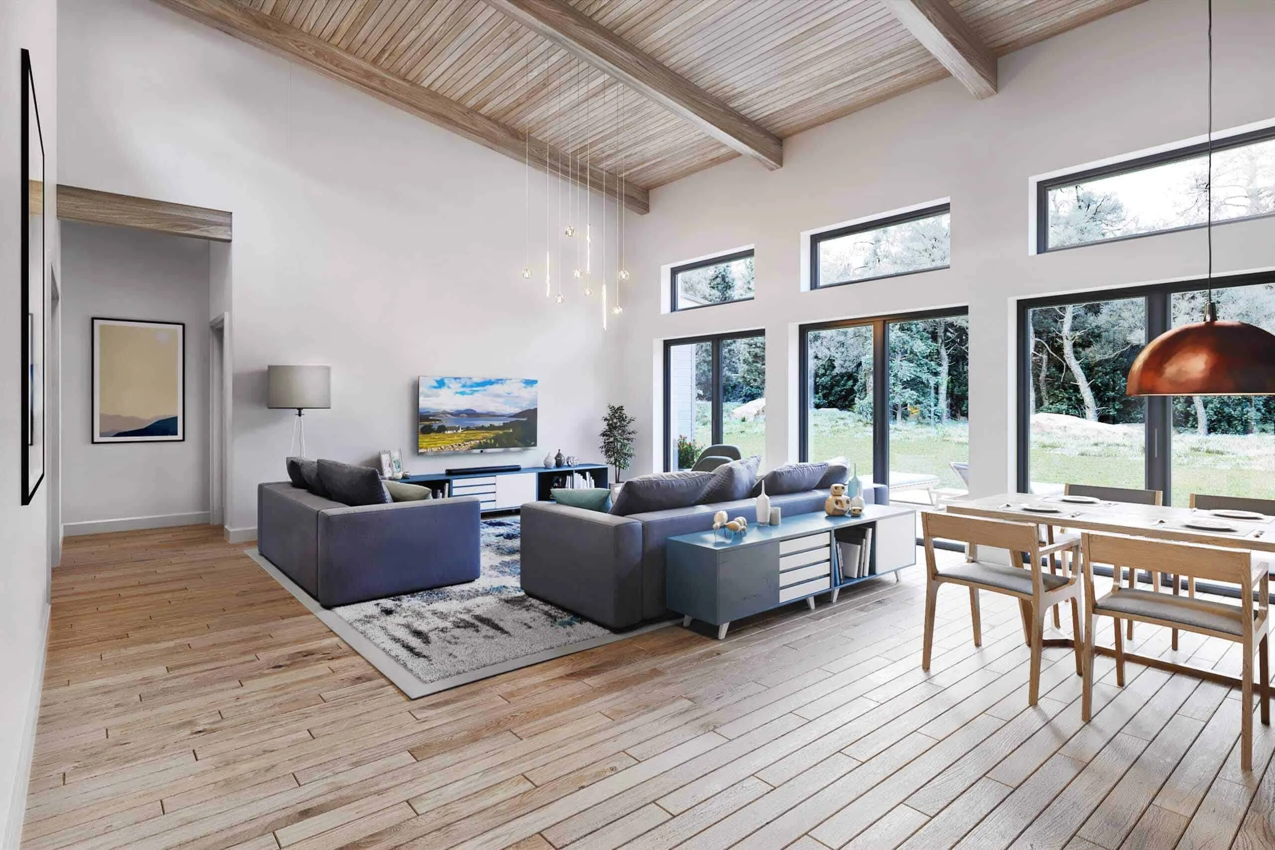 Truoba 118 house plan great room Truoba 118 living room