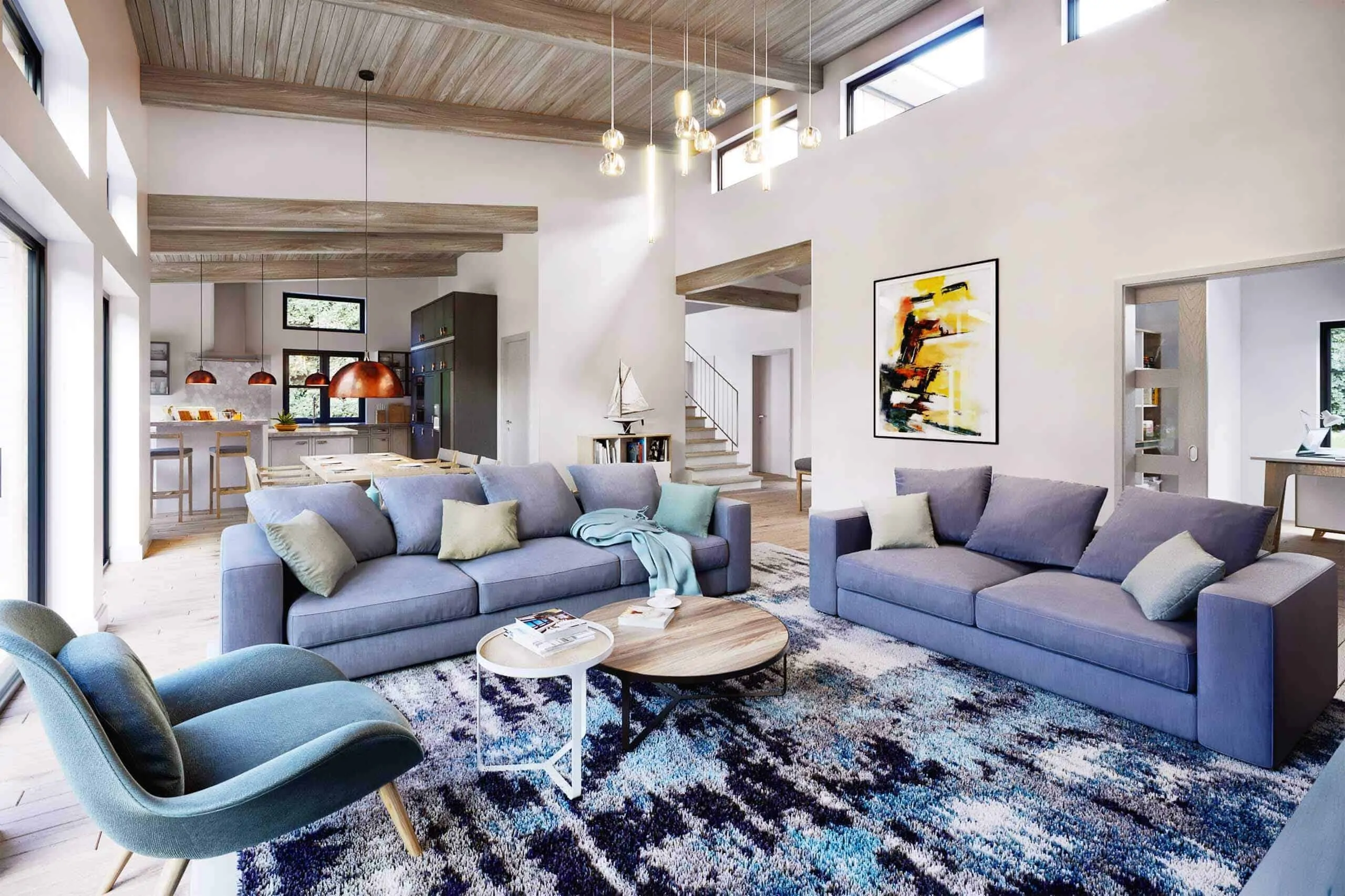 Truoba 118 house plan living room Truoba 118 great room