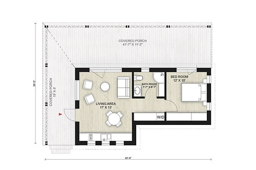 Truoba Mini 117 house guest house plan