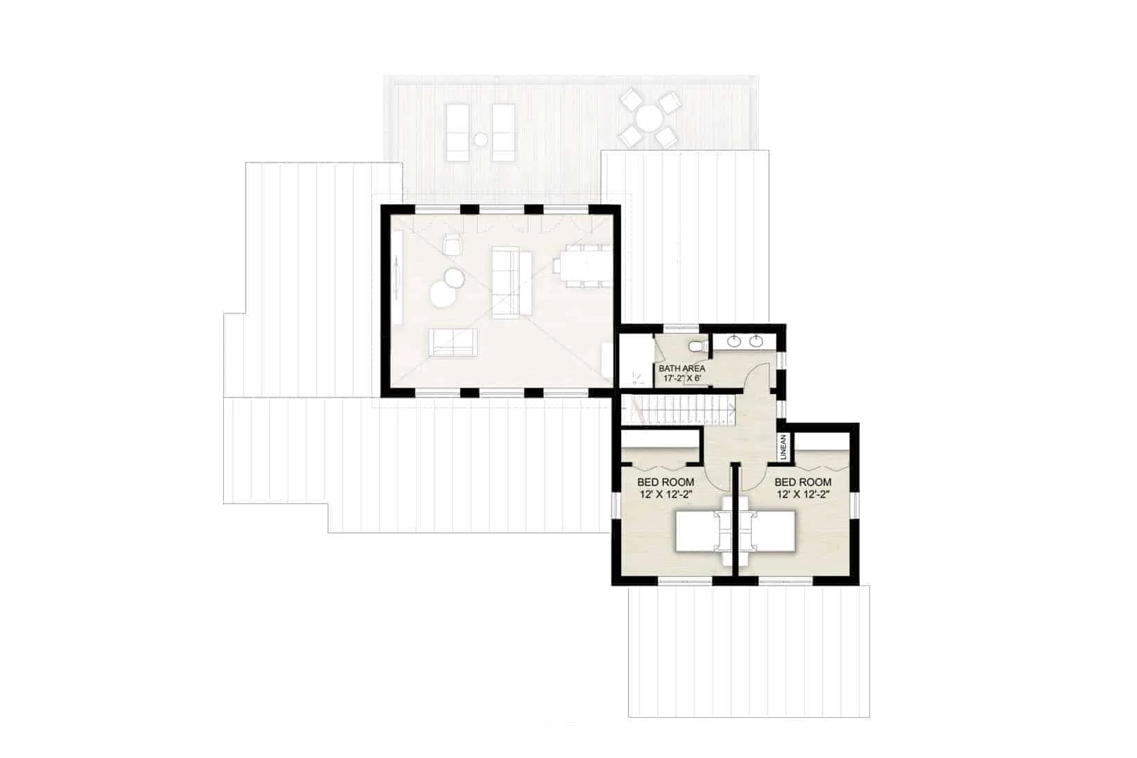 Truoba 118 second floor plan Truoba 118 - 3 bedroom house second floor plan