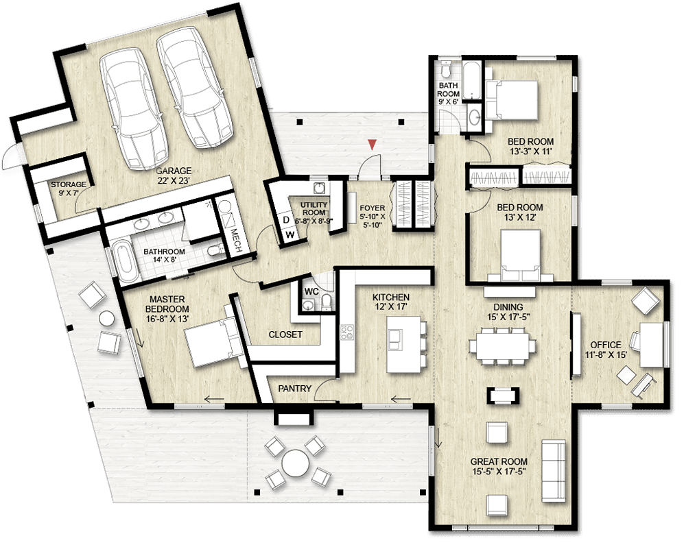 Truoba 3 bedroom house plan