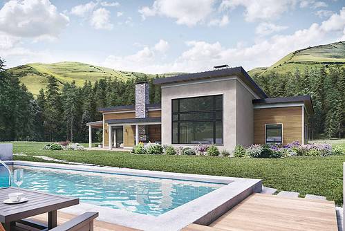 Truoba Class 119 pool house rear elevations