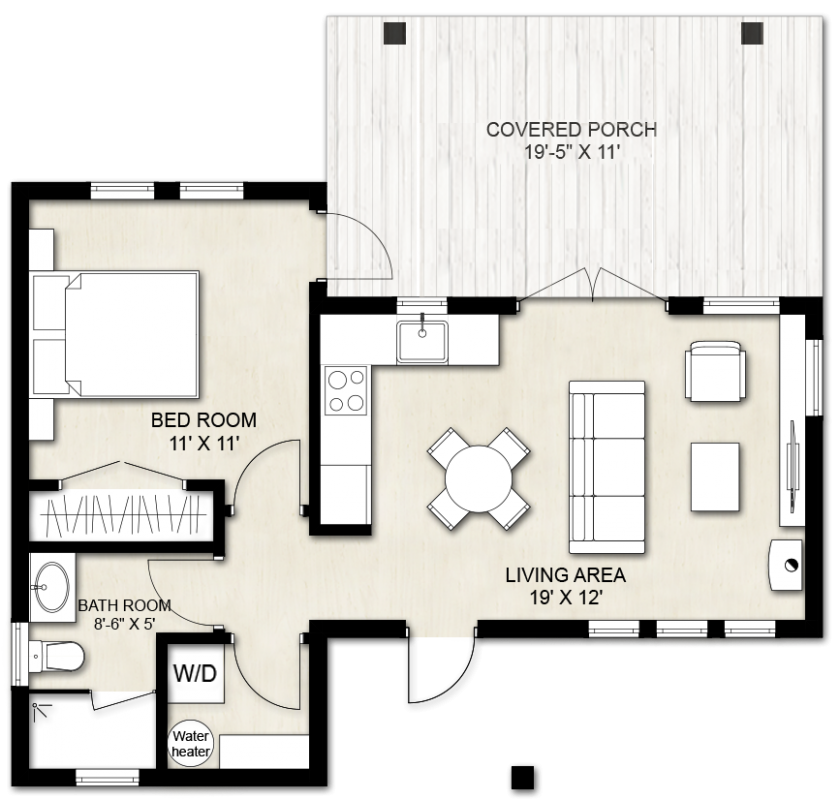 Truoba 1 bedroom house plans