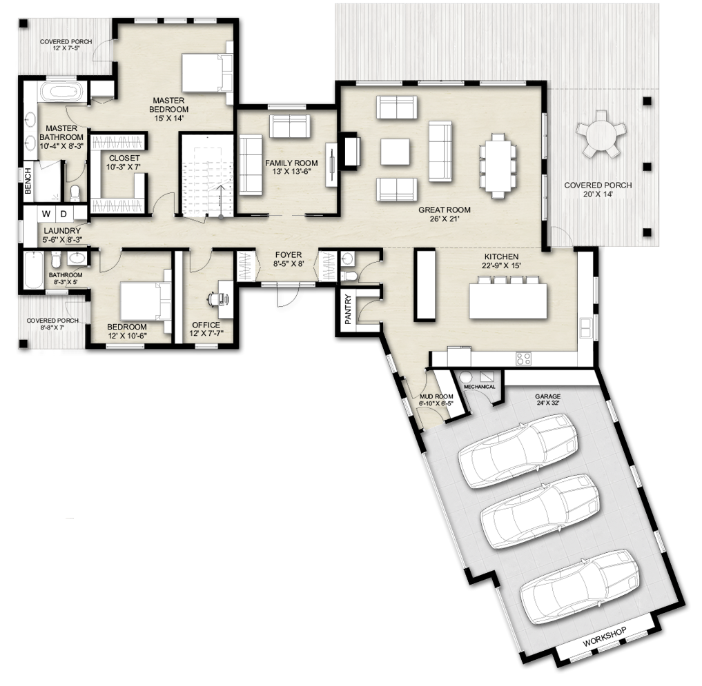 Truoba Class 519 - 4 Bedroom Modern House Plan