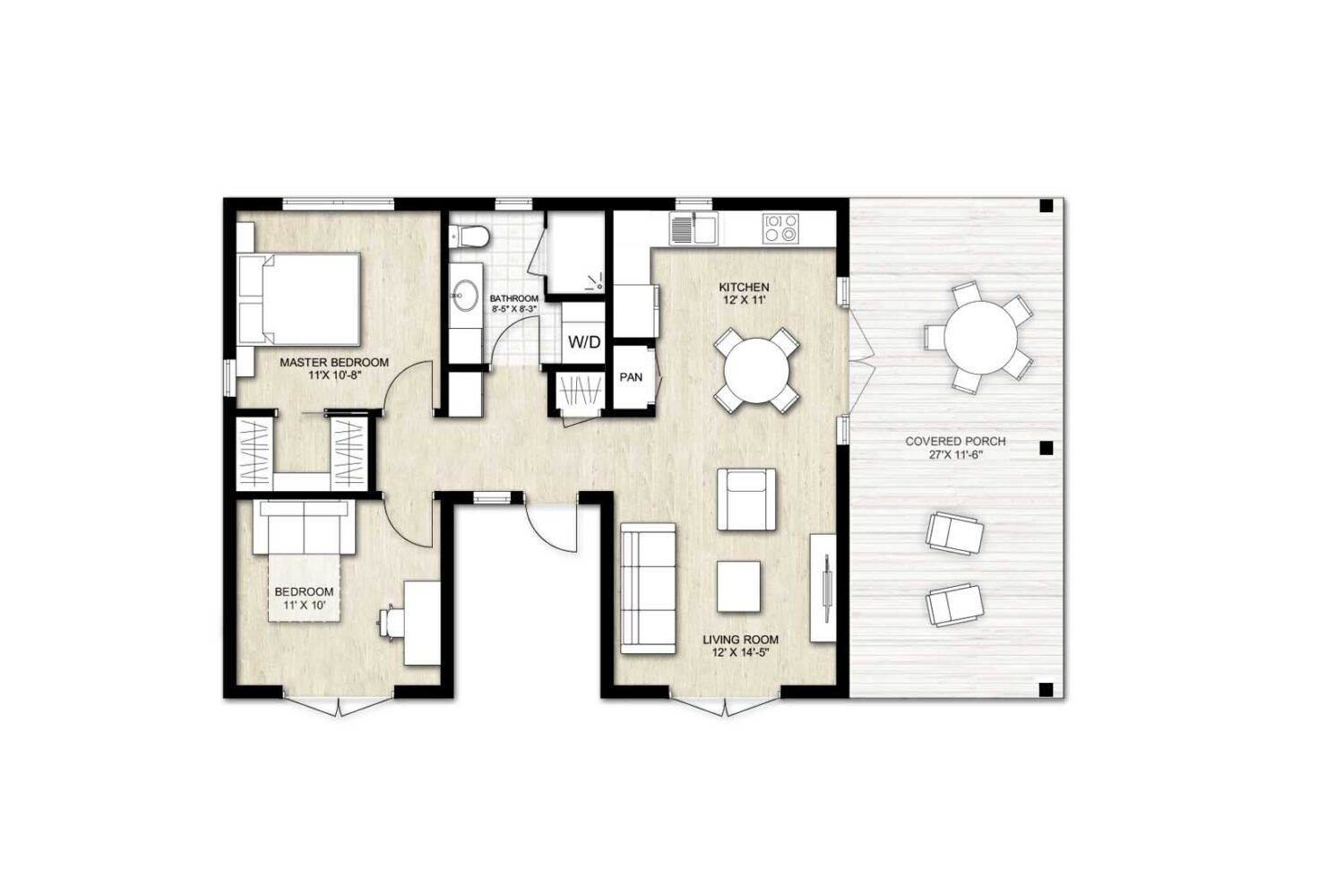 Truoba Mini 319 - 2 bedroom house plan