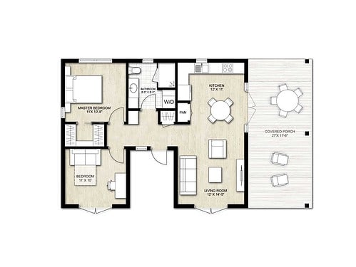 Truoba Mini 319 - 2 bedroom house plan