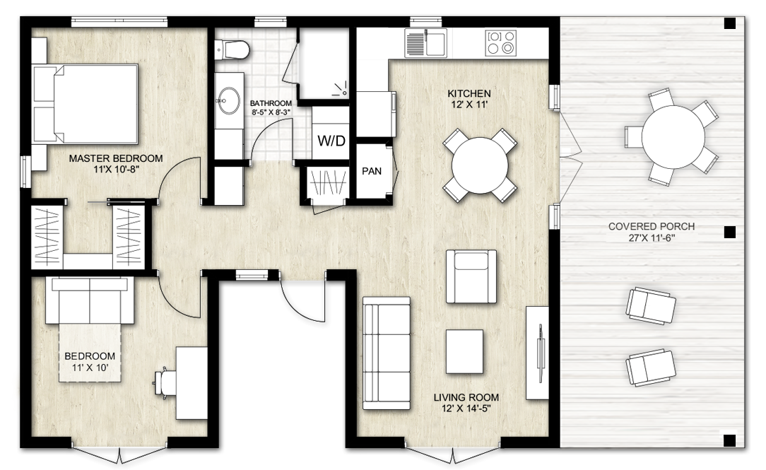 Truoba two bedroom home plan