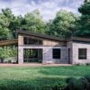 Truoba Mini 615 affordable house plans rear elevation