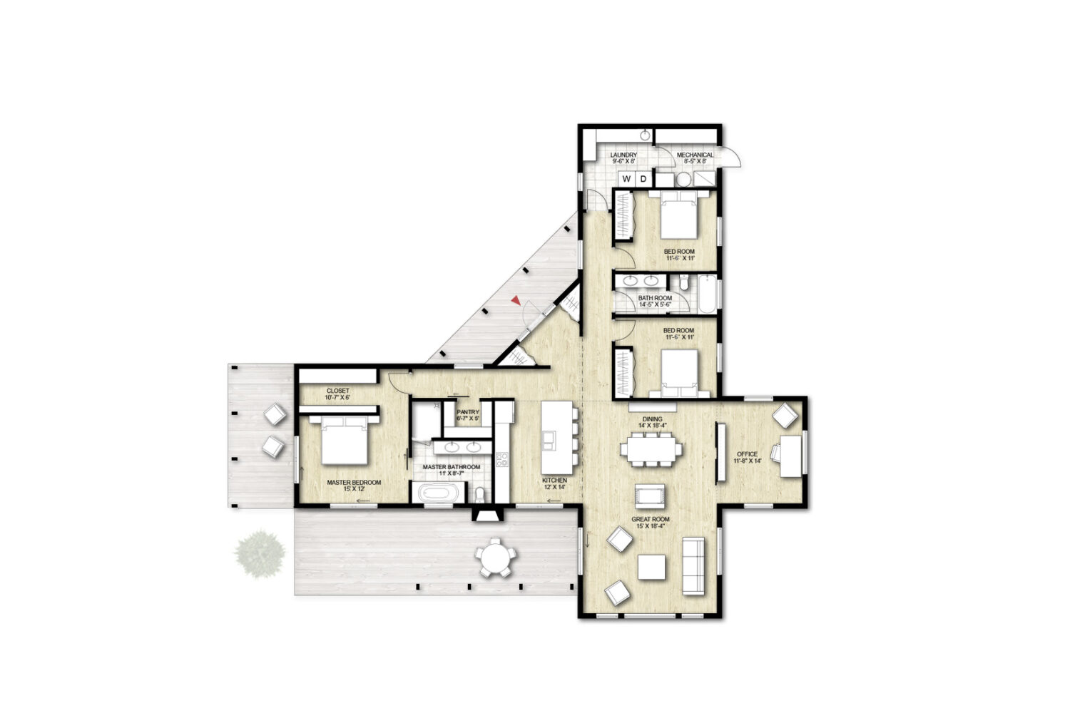 Truoba Class 115 3 bedroom house plan