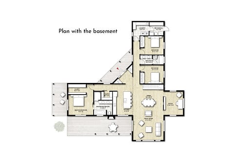 Truoba 3 bedroom house plan with basement