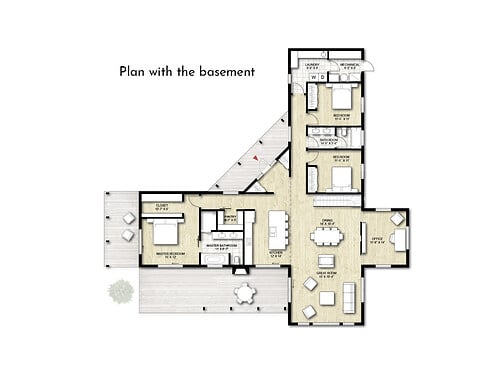 Truoba 3 bedroom house plan with basement