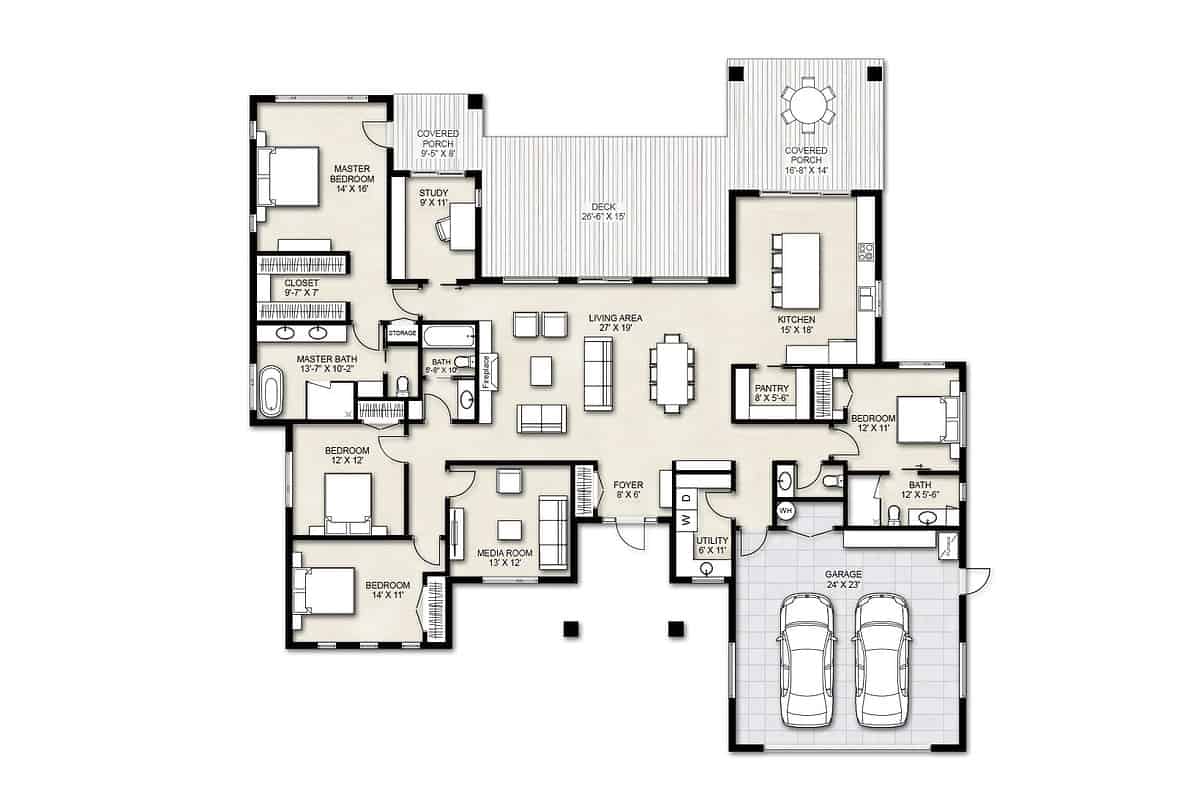 Truoba Class 421 4 bedroom house plan