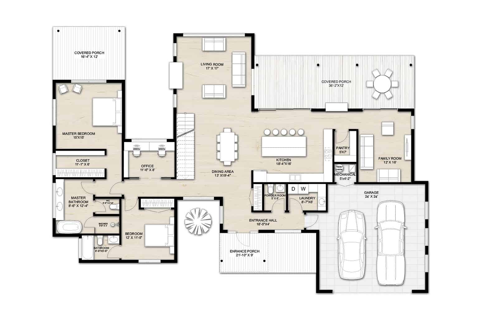 4 Bedroom House Plans - Truoba Architect
