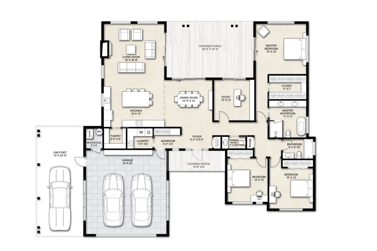 Truoba 320 U-shaped house plans