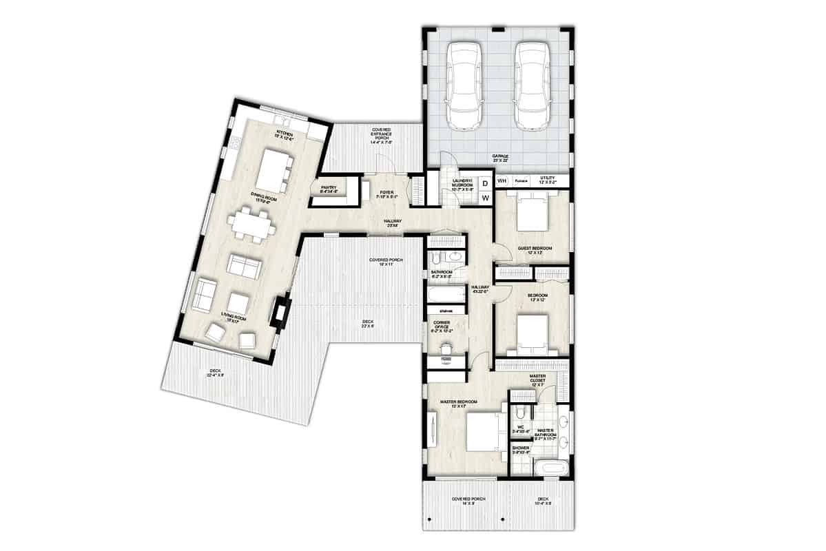Truoba 821 | 3 Bedroom Modern House Plan