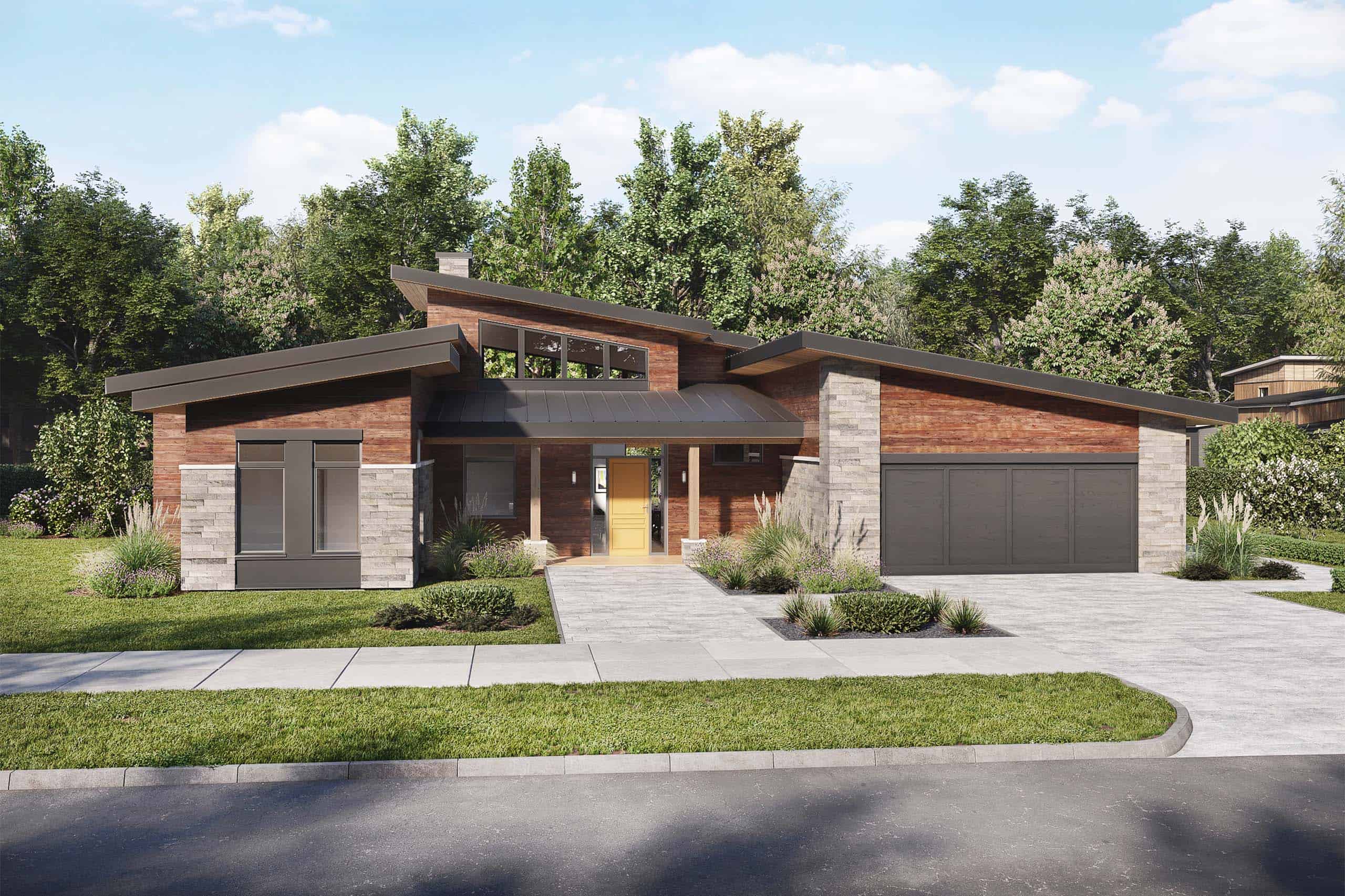 3 Bedroom Modern Mid Century House Plan