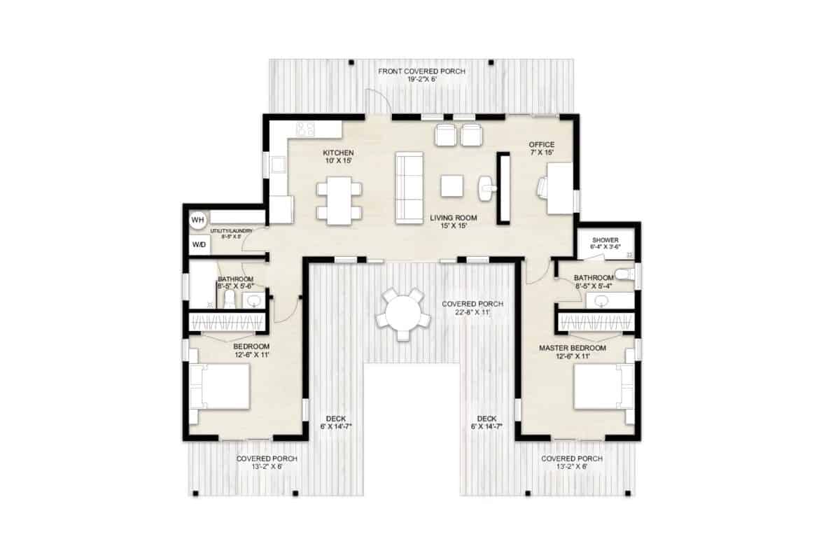 2 Bedroom House Plans Truoba For