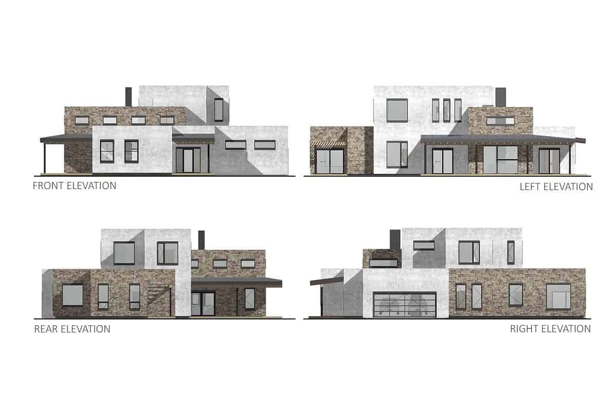 modern contemporary house elevation
