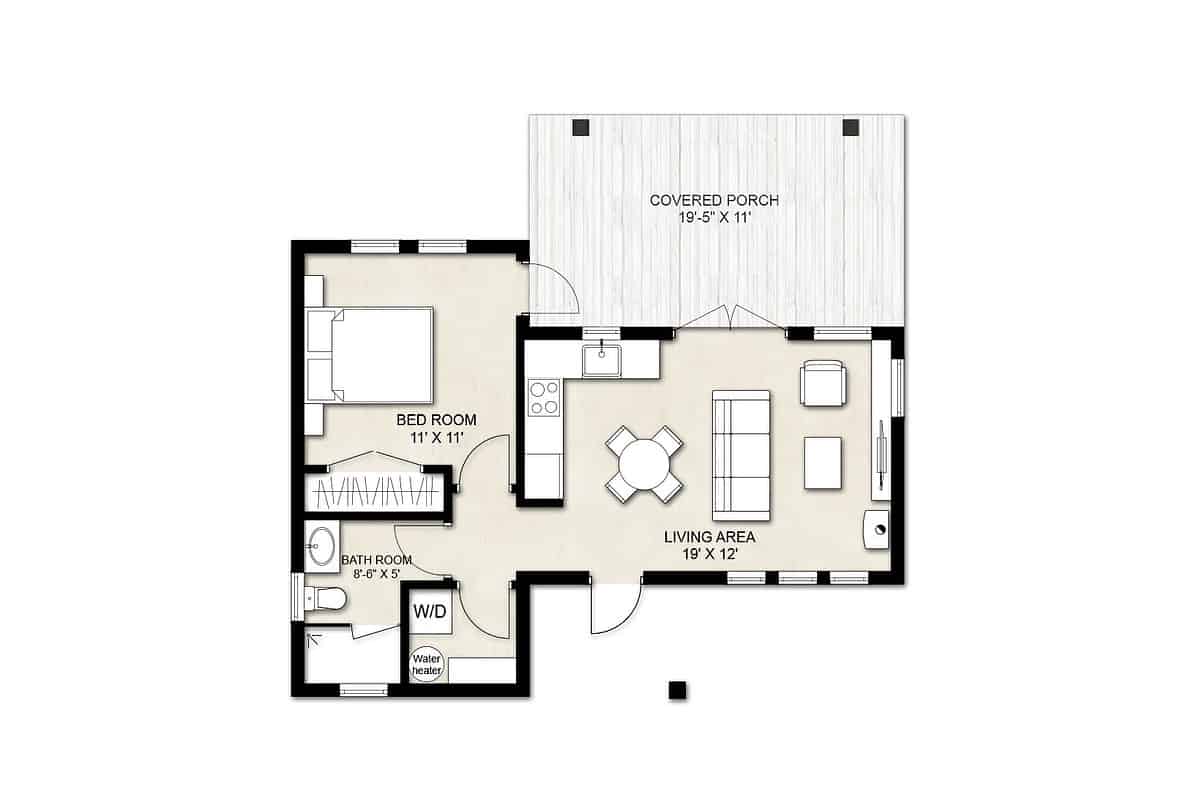 1-Bedroom ADU Floor Plans
