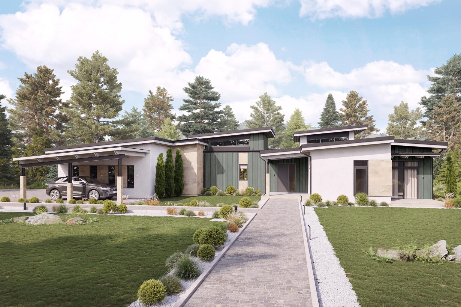 Truoba 320 | 3 Bedroom Mid-century Modern House Plan