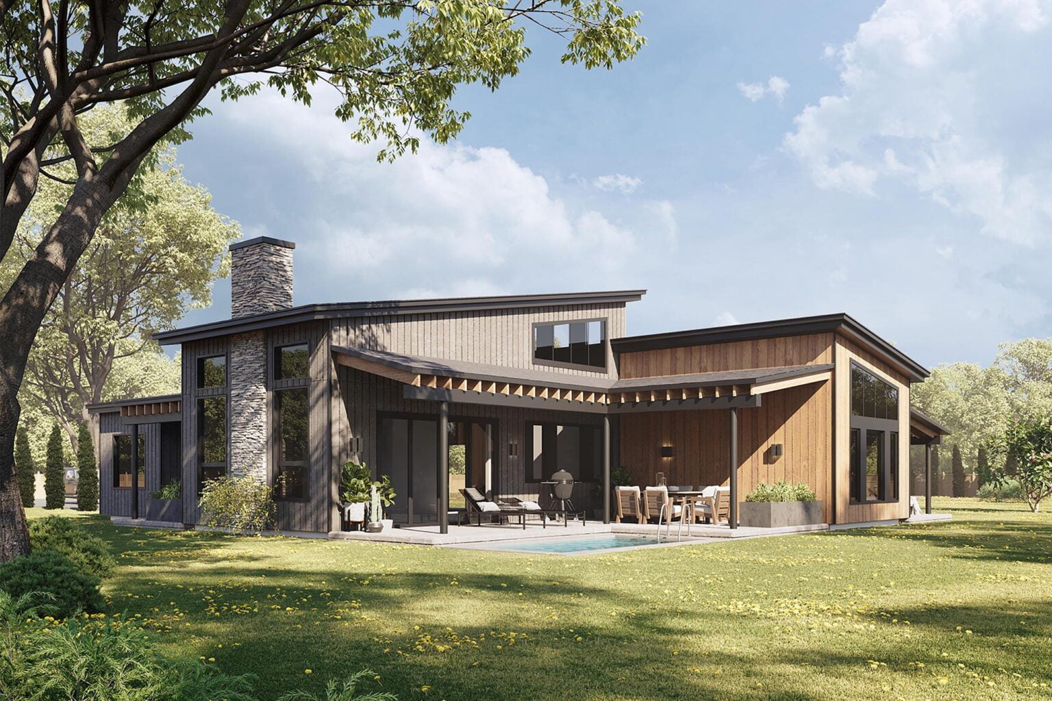 Truoba 320 | 3 Bedroom Mid-century Modern House Plan